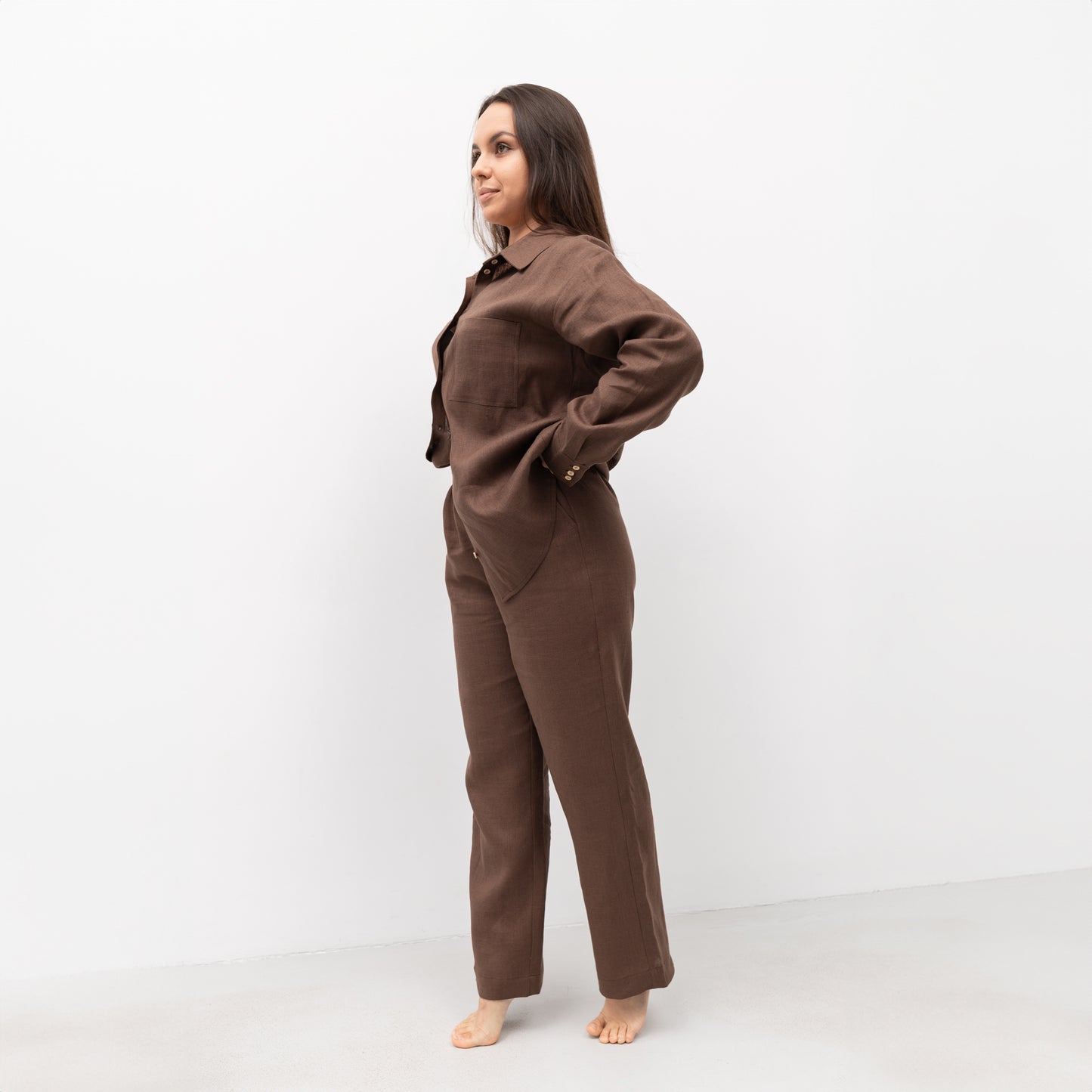 Women`s Linen Pajama Set