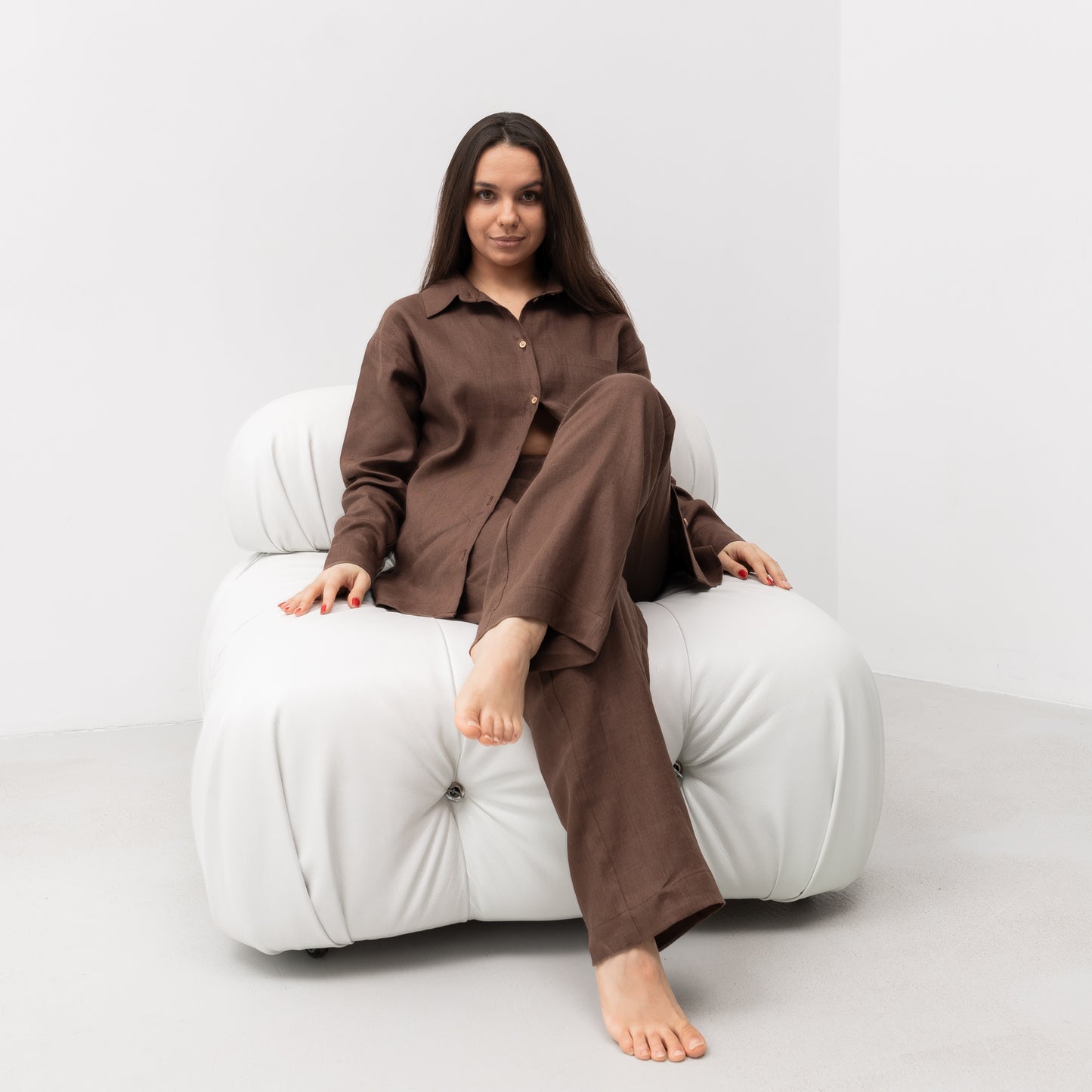 Women`s Linen Pajama Set