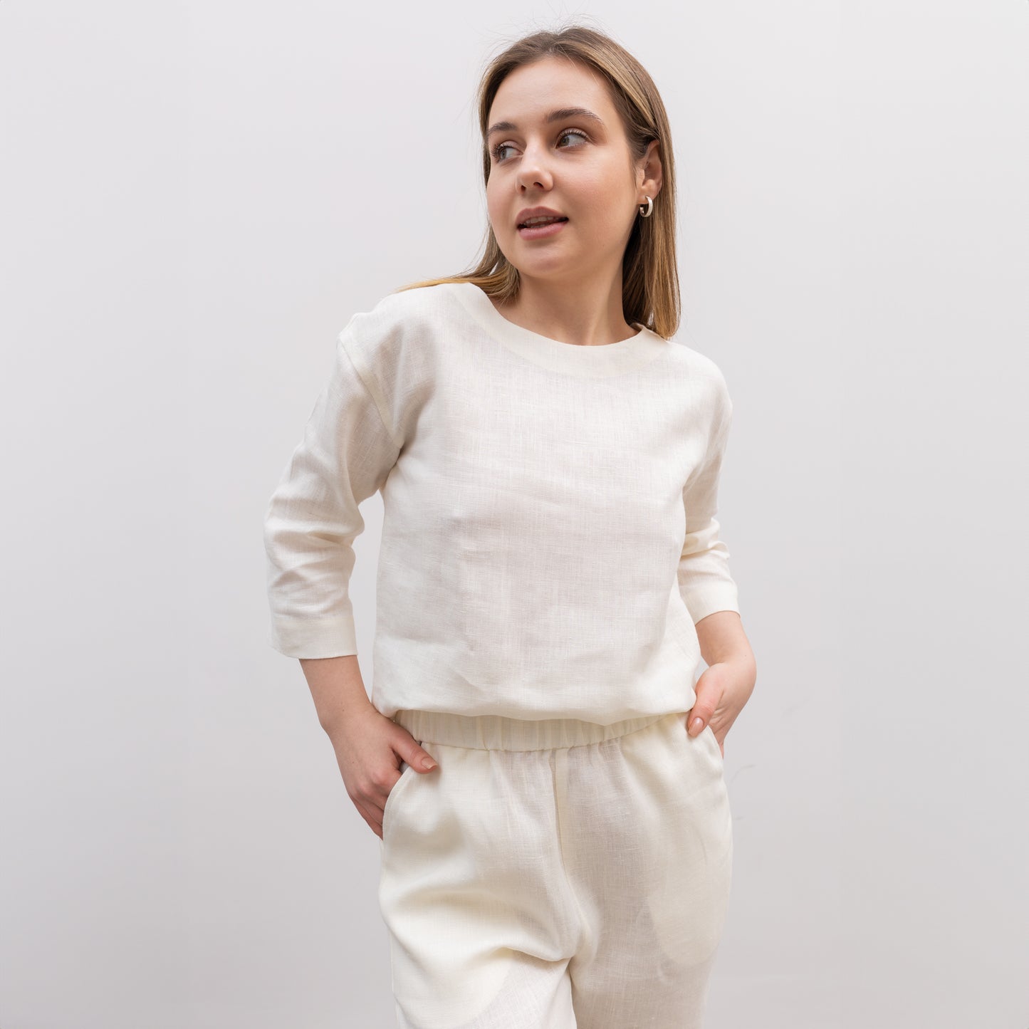 Women`s Linen Pajama Set