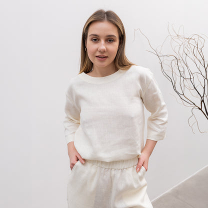 Women`s Linen Pajama Set